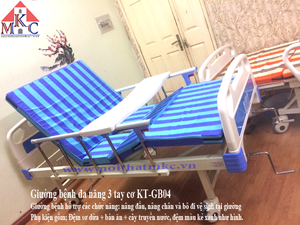  Giường bệnh đa năng 3 tay quay điều khiển bằng tay quay mã KT-GB04(CS18)